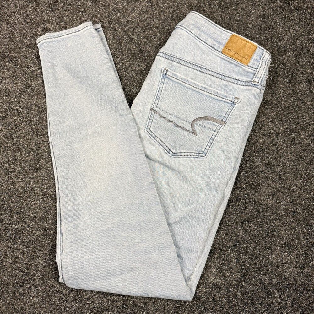 American Eagle Super Stretch Jegging Jeans Light Wash Women's Size 8 Long
